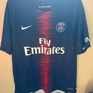 Paris Saint-Germain Navy Soccer Jersey 2018 Large